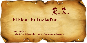 Rikker Krisztofer névjegykártya
